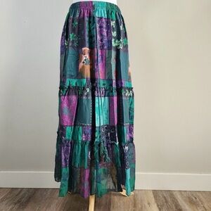 Floral Patchwork Maxi Skirt